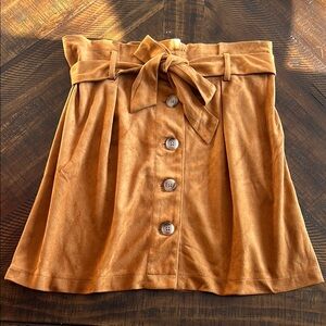 Francesca’s Suede Button-Up Skirt